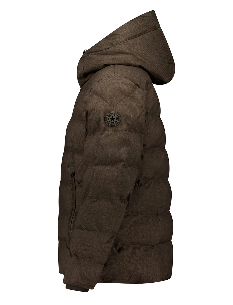 Airforce pufferjas bruin gemeleerd gevoerd
