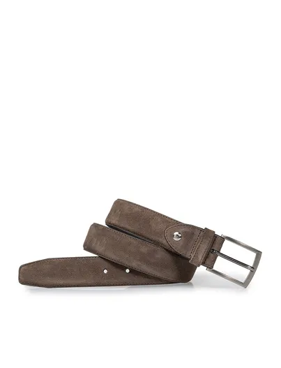 Floris van Bommel Riem Floris van Bommel De Belter Taupe grijs suede