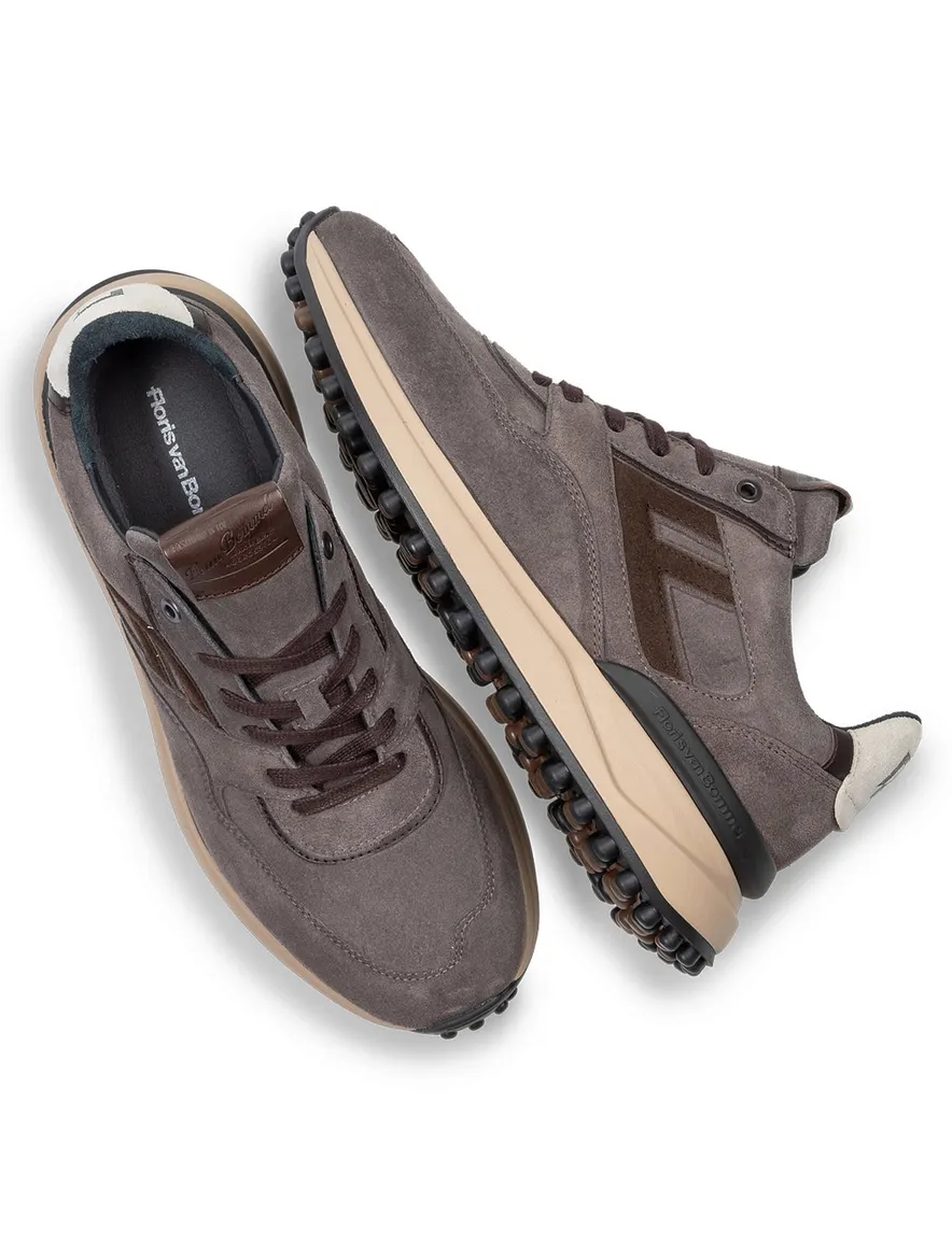 Grijze sneaker Floris van Bommel Noppi suede geprint