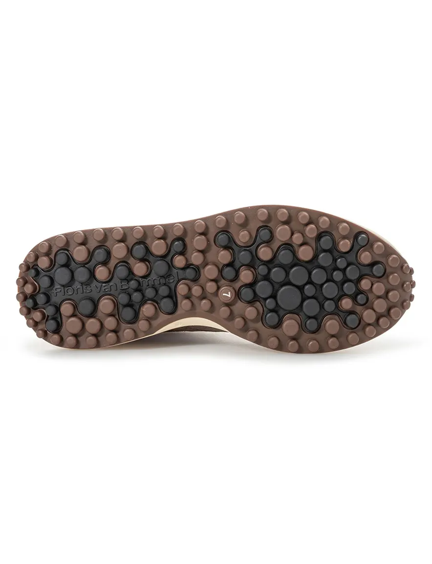 Bruine sneakers Floris van Bommel Noppi suede geprint
