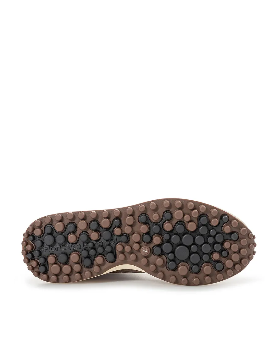 Bruine sneakers Floris van Bommel Noppi suede geprint