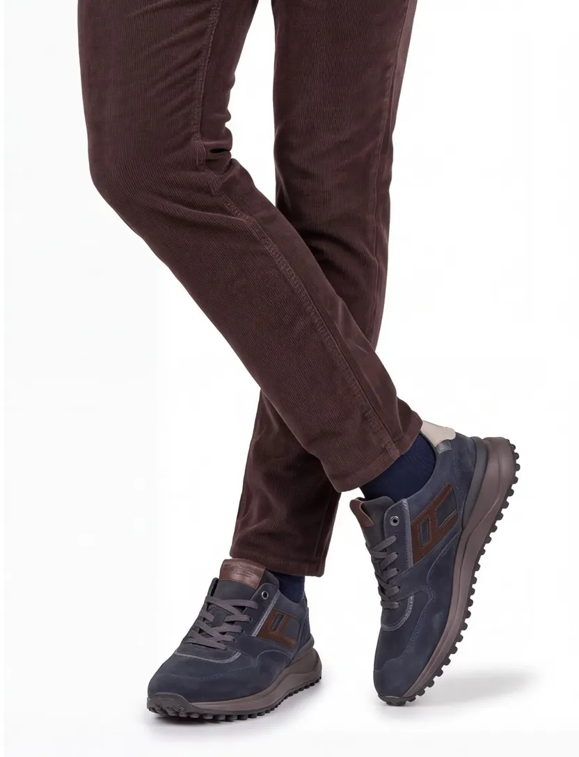 Floris van Bommel Noppi donkerblauw suede sneakers