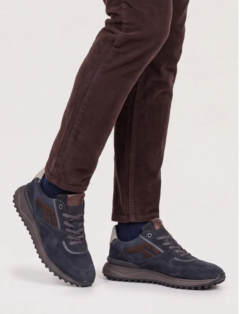 Floris van Bommel Noppi donkerblauw suede sneakers