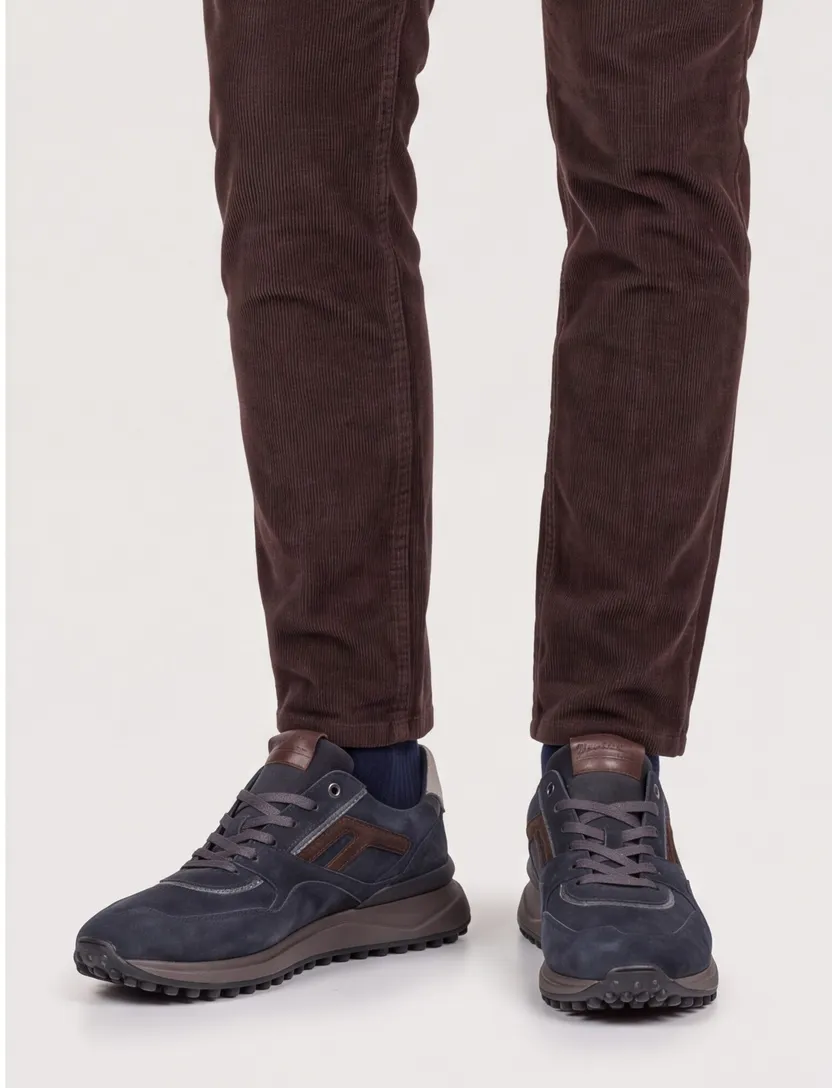 Floris van Bommel Noppi donkerblauw suede sneakers