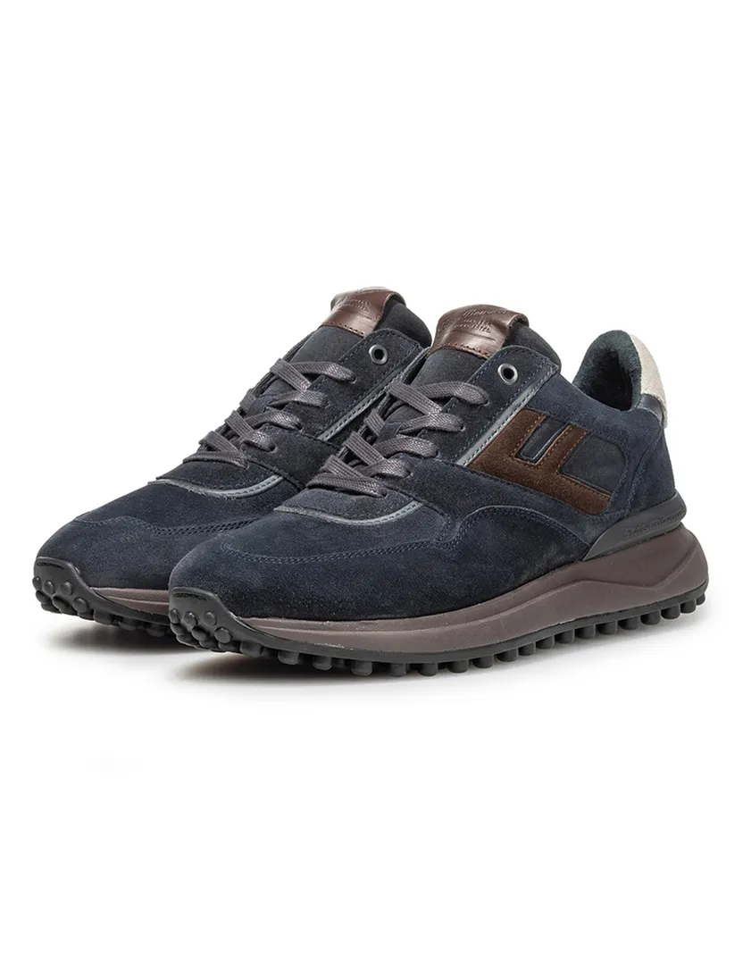 Floris van Bommel Noppi donkerblauw suede sneakers