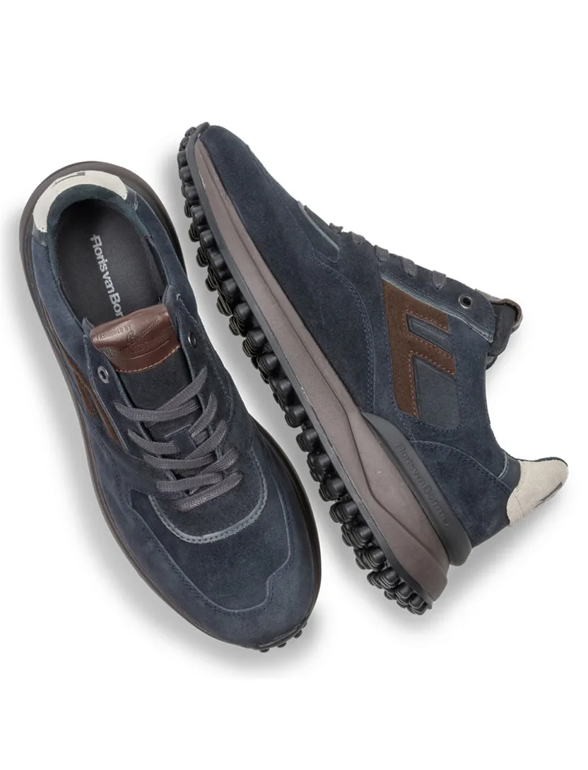 Floris van Bommel Noppi donkerblauw suede sneakers