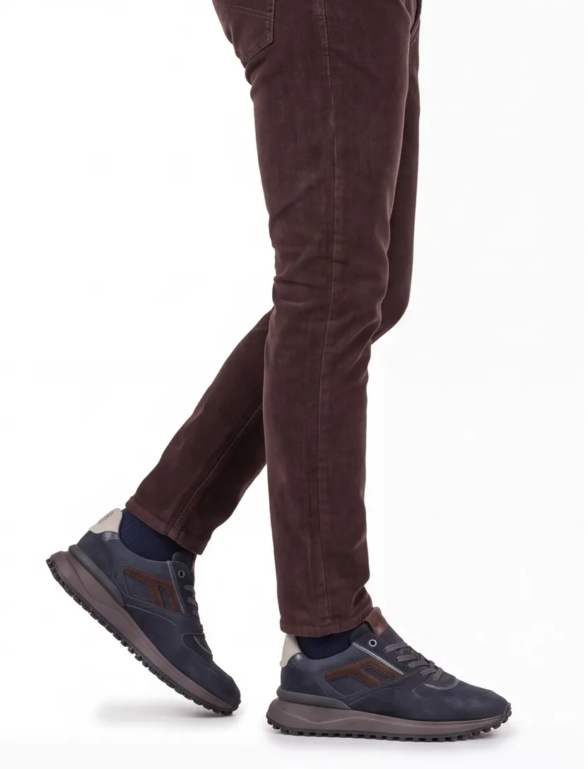 Floris van Bommel Noppi donkerblauw suede sneakers