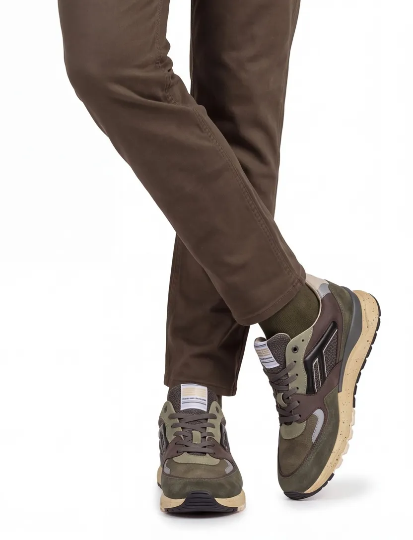 Sneakers Floris van Bommel groen suede geprint
