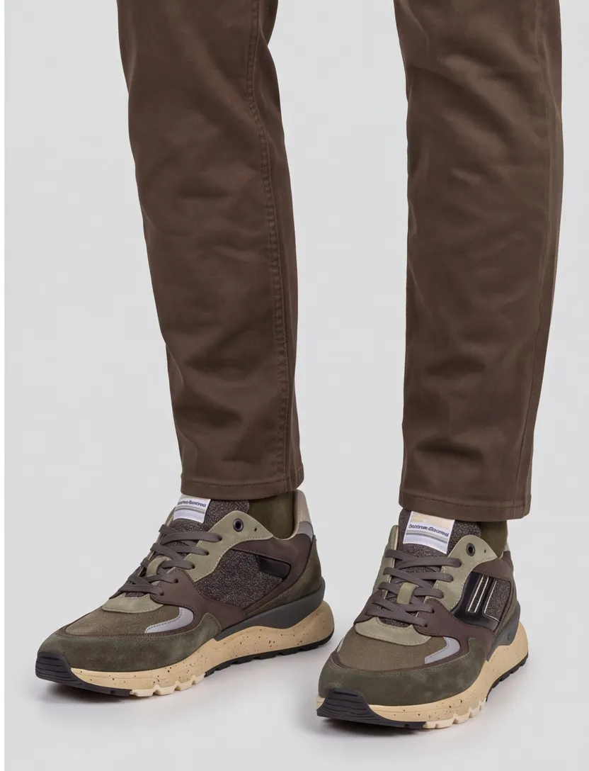 Sneakers Floris van Bommel groen suede geprint
