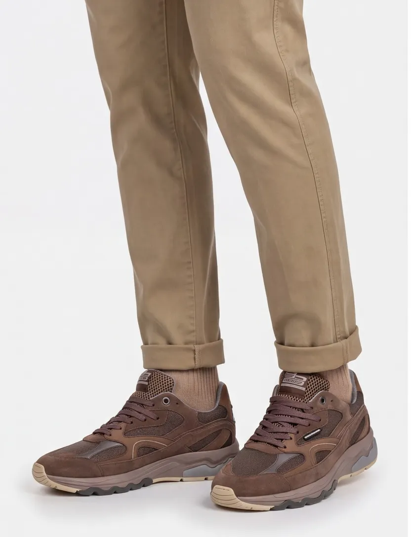 Sneakers Floris van Bommel bruin leer