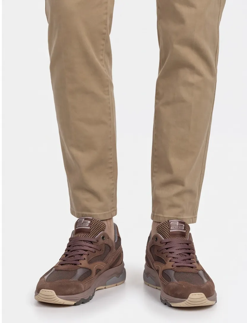 Sneakers Floris van Bommel bruin leer