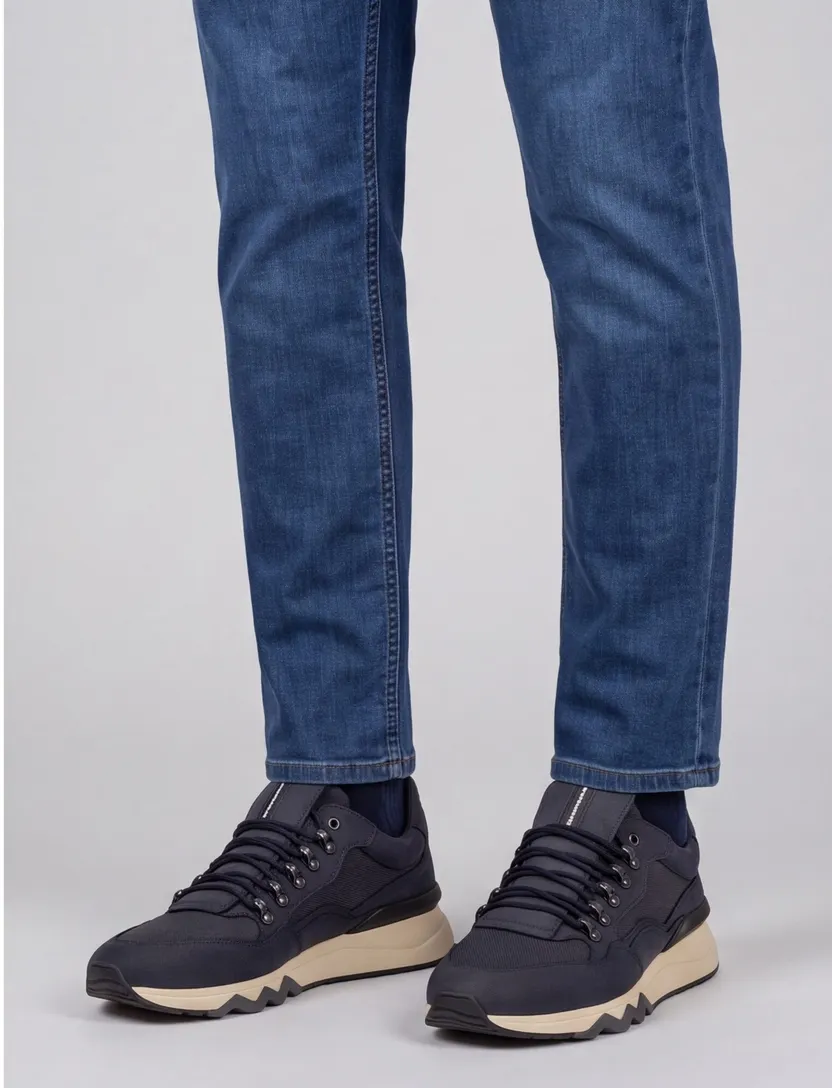 Sneakers Floris van Bommel donkerblauw leer