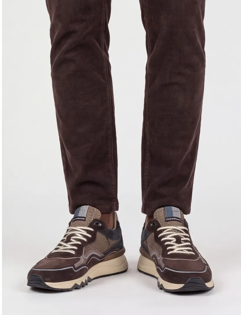Schoenen Floris van Bommel bruin suede sneakers