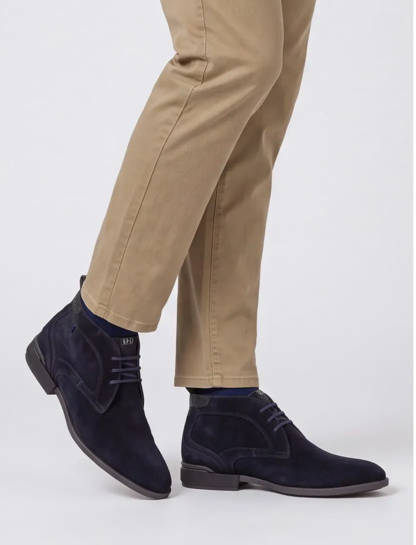 Boots Floris van Bommel donkerblauw suede