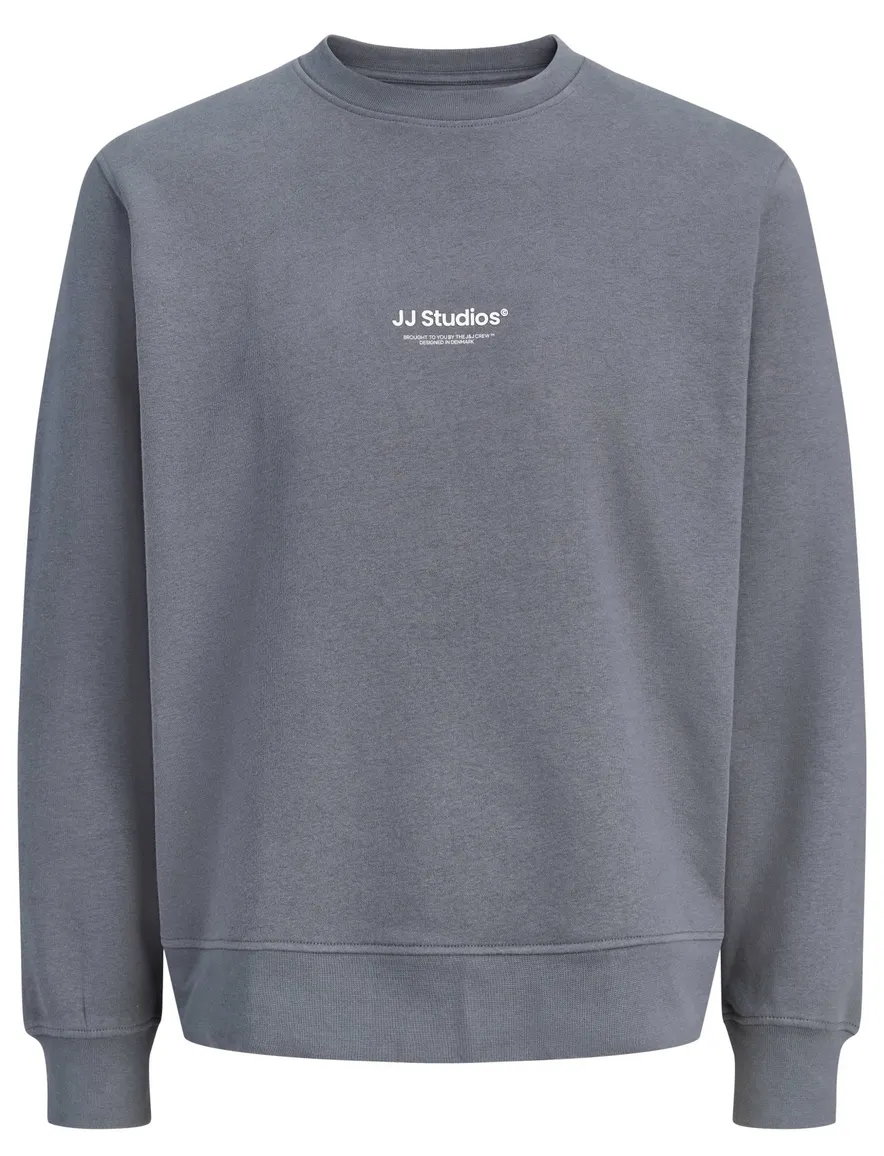Jack & Jones Plus Size trui ronde hals grijs met opdruk