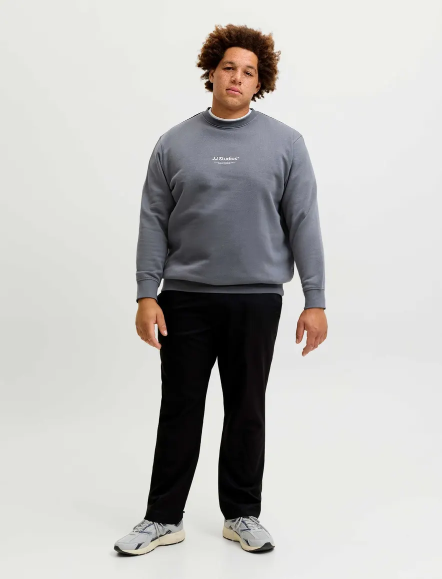 Jack & Jones Plus Size trui ronde hals grijs met opdruk