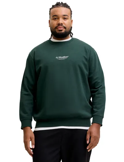 Jack & Jones Trui Jack & Jones Plus Size donkergroen opdruk