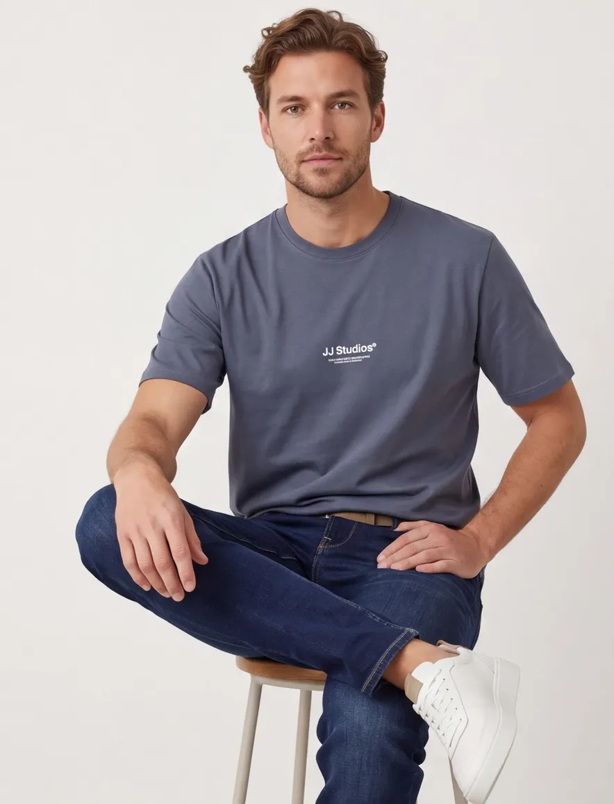 T-shirt Jack & Jones grijs Turbulence