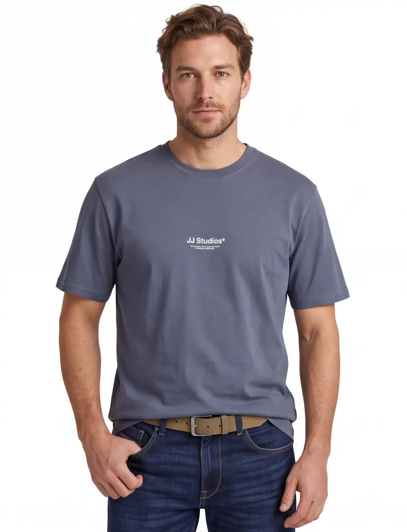T-shirt Jack & Jones Plus Size grijs opdruk wijde fit
