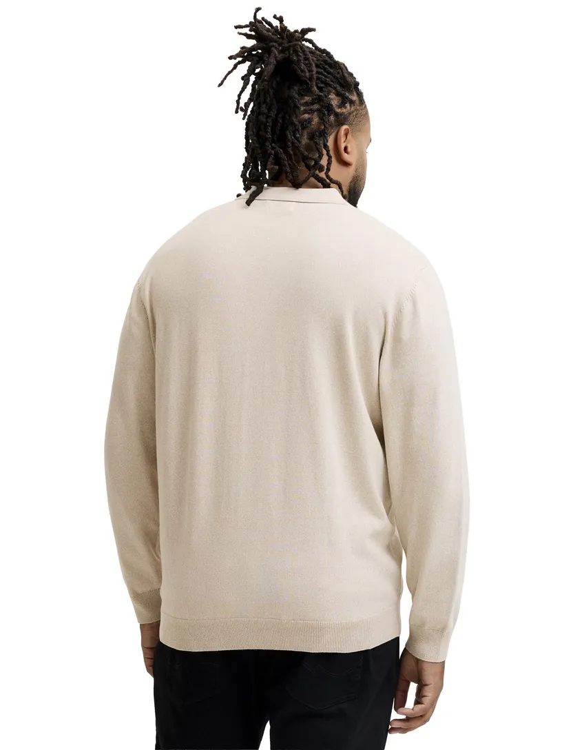 Poloshirt Jack & Jones Plus Size beige gebreid