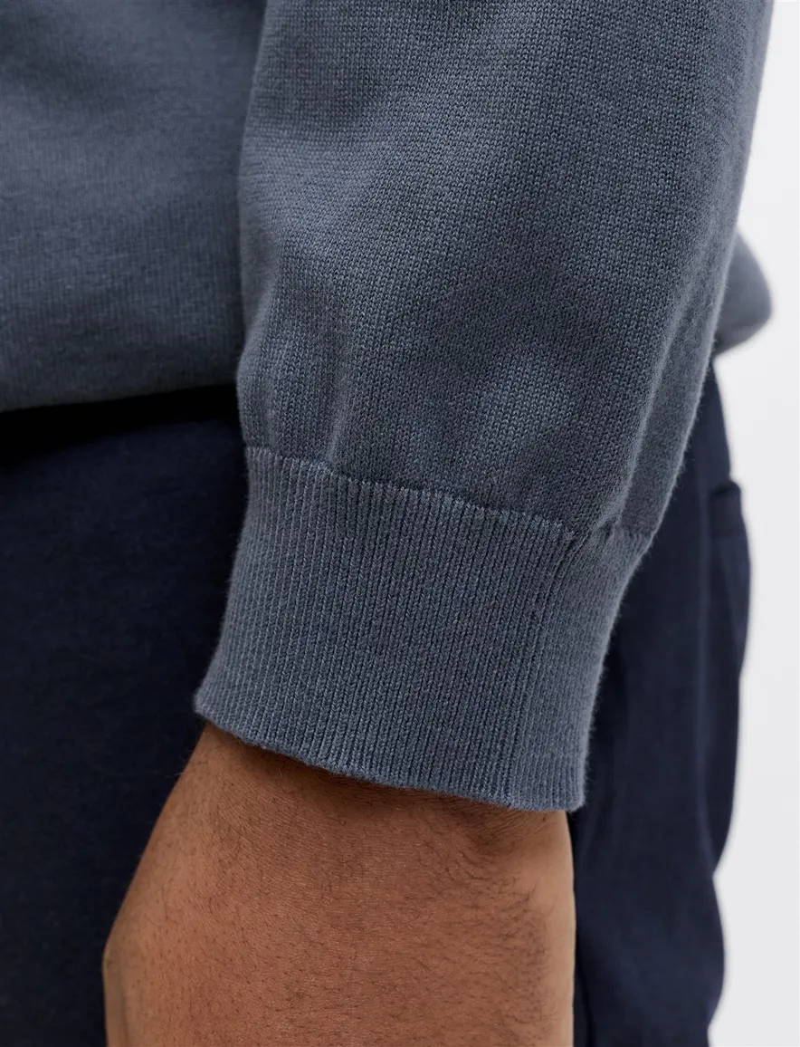 Jack & Jones Plus Size poloshirt donkerblauw gebreid