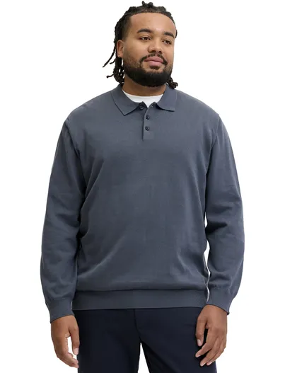 Jack & Jones Poloshirt Jack & Jones Plus Size donkerblauw gebreid
