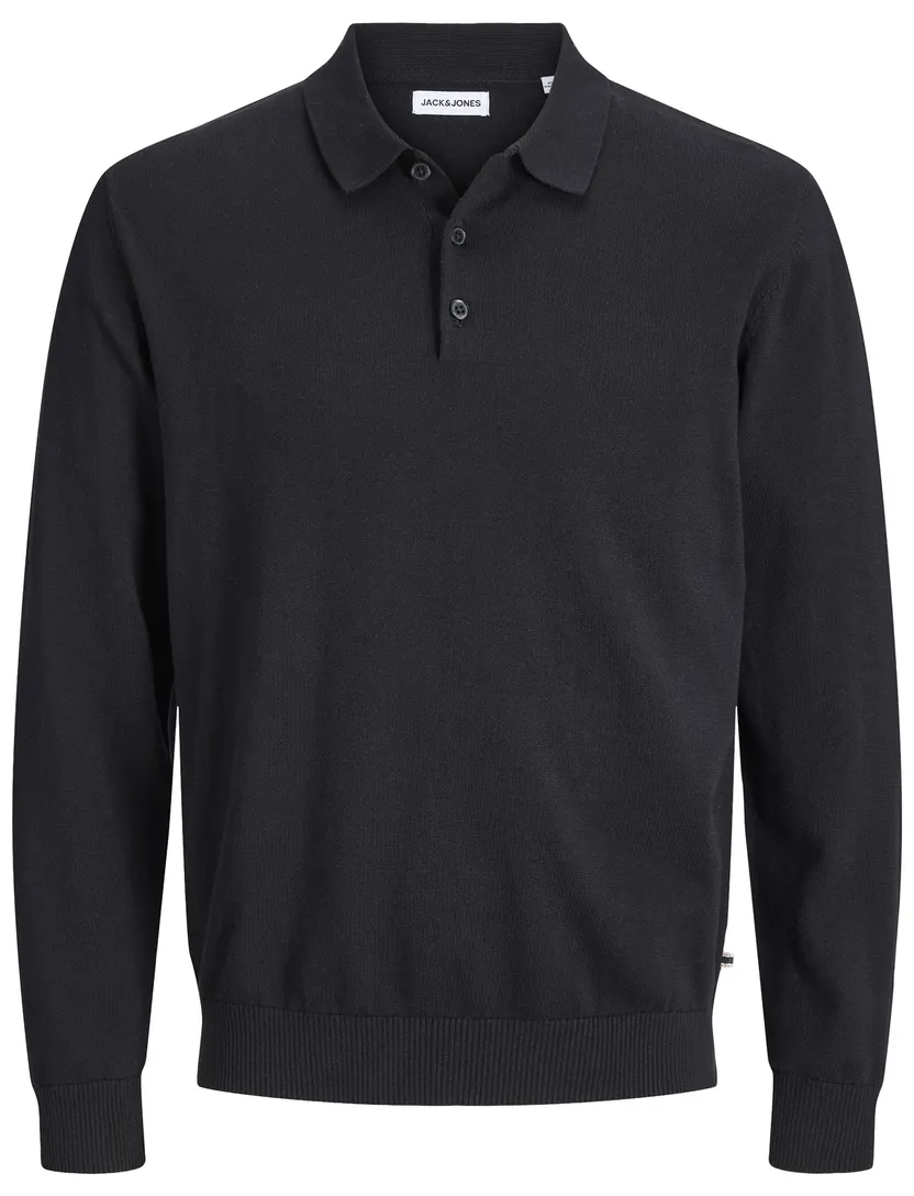 Poloshirt Jack & Jones Plus Size zwart gebreid