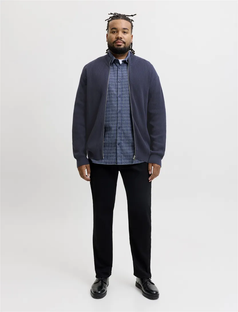 Vest Jack & Jones Plus Size donkerblauw gebreid