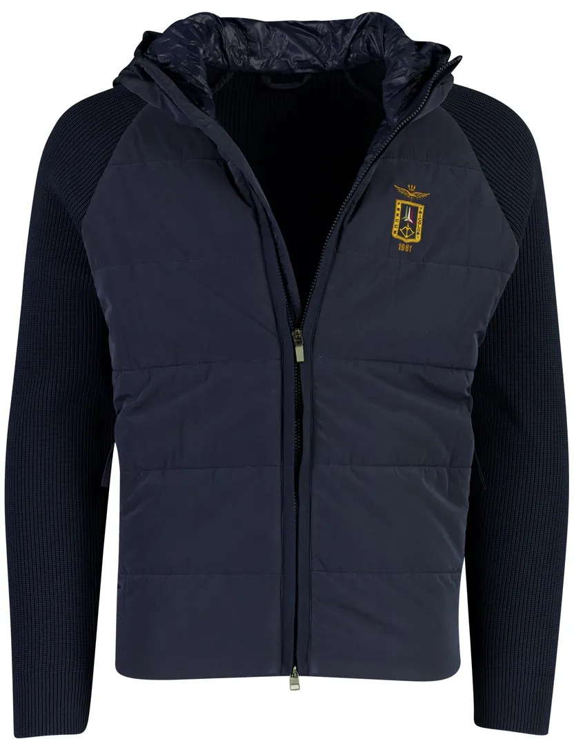 Vest Aeronautica Militare donkerblauw outdoor capuchon
