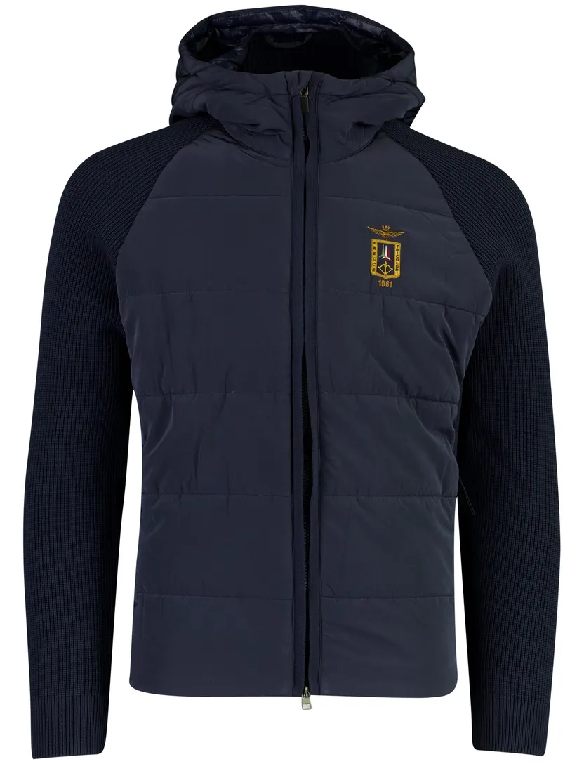 Vest Aeronautica Militare donkerblauw outdoor capuchon