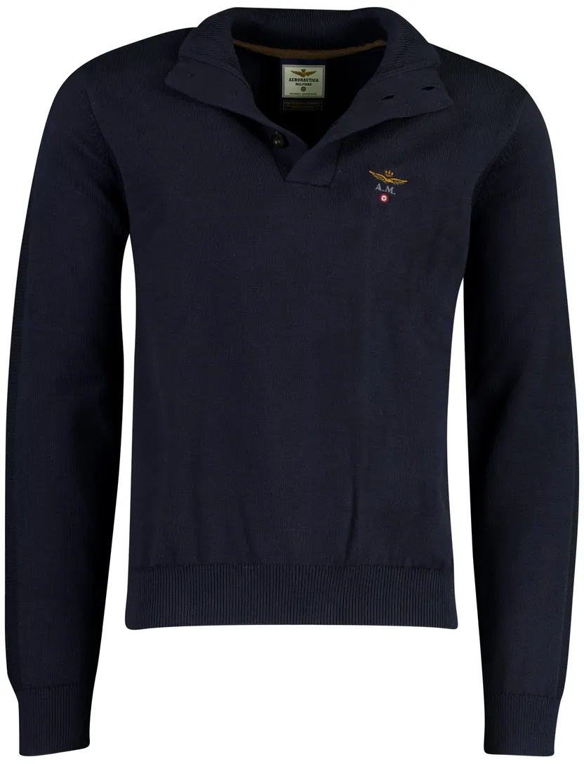 Trui Aeronautica Militare donkerblauw half zip
