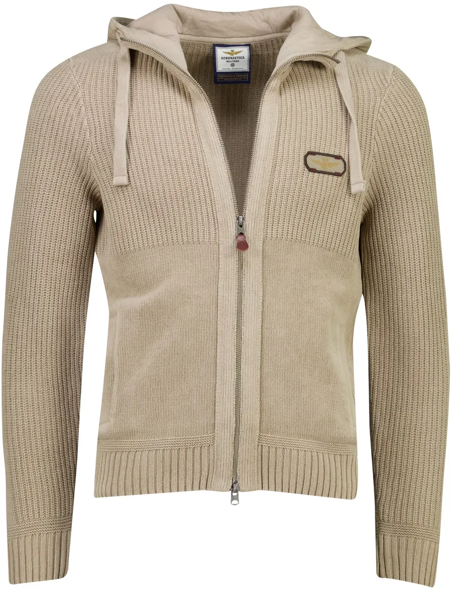 Aeronautica Militare vest met capuchon bruin