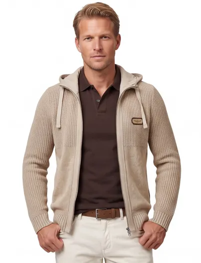 Aeronautica Militare Aeronautica Militare vest met capuchon bruin