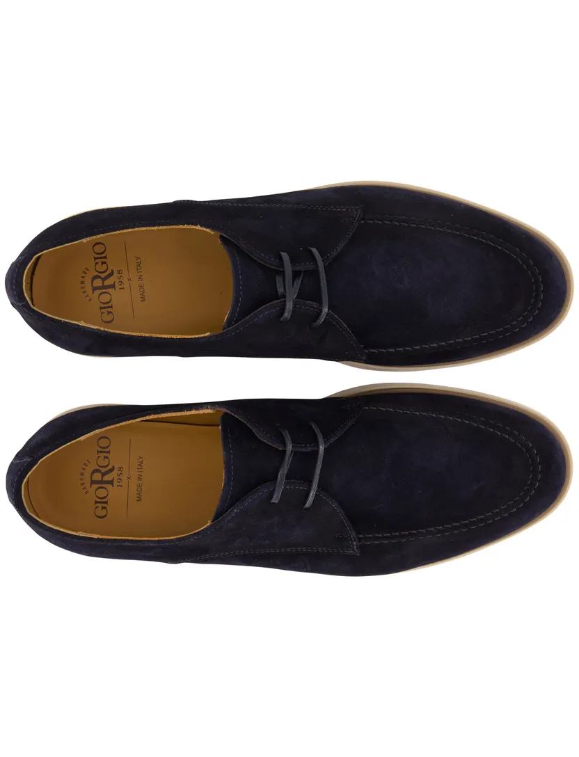 Schoenen Giorgio donkerblauw suede rubberen zool