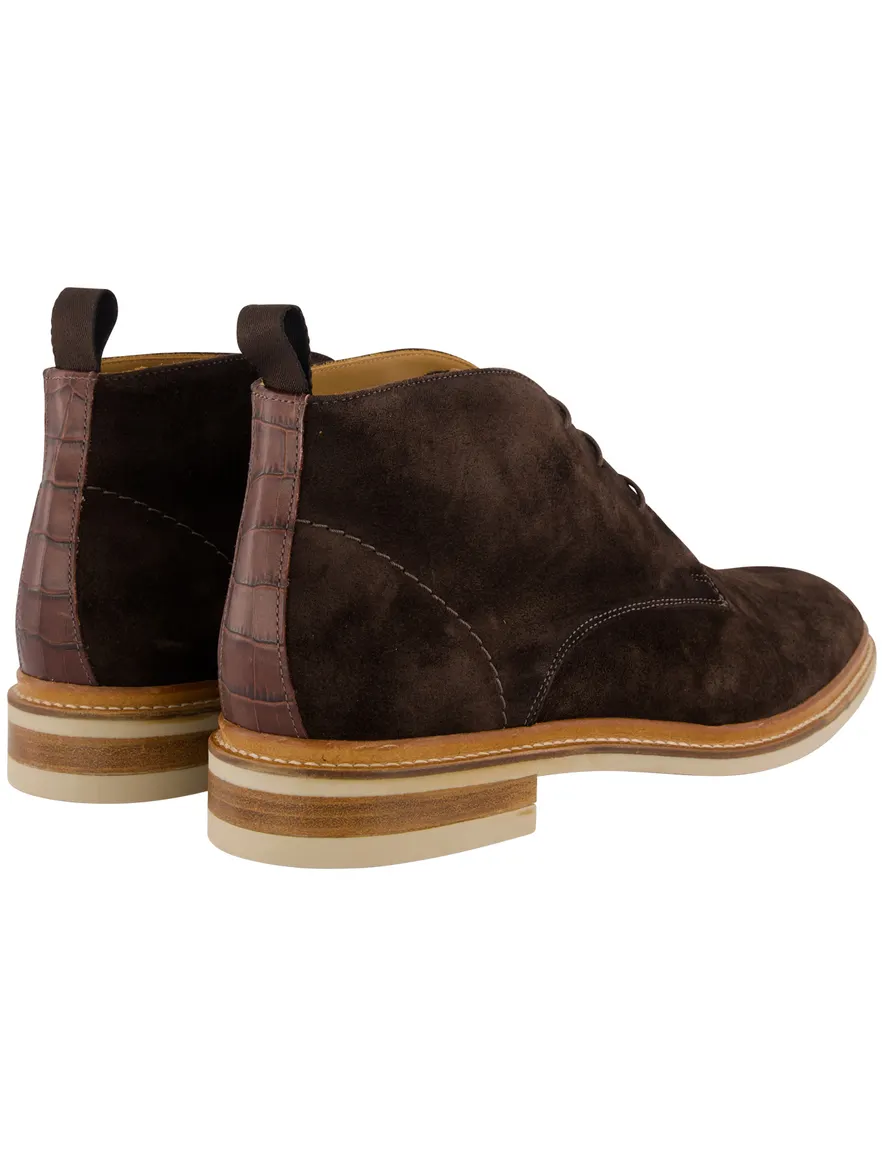 Giorgio veterschoenen bruin suède met luxe zool