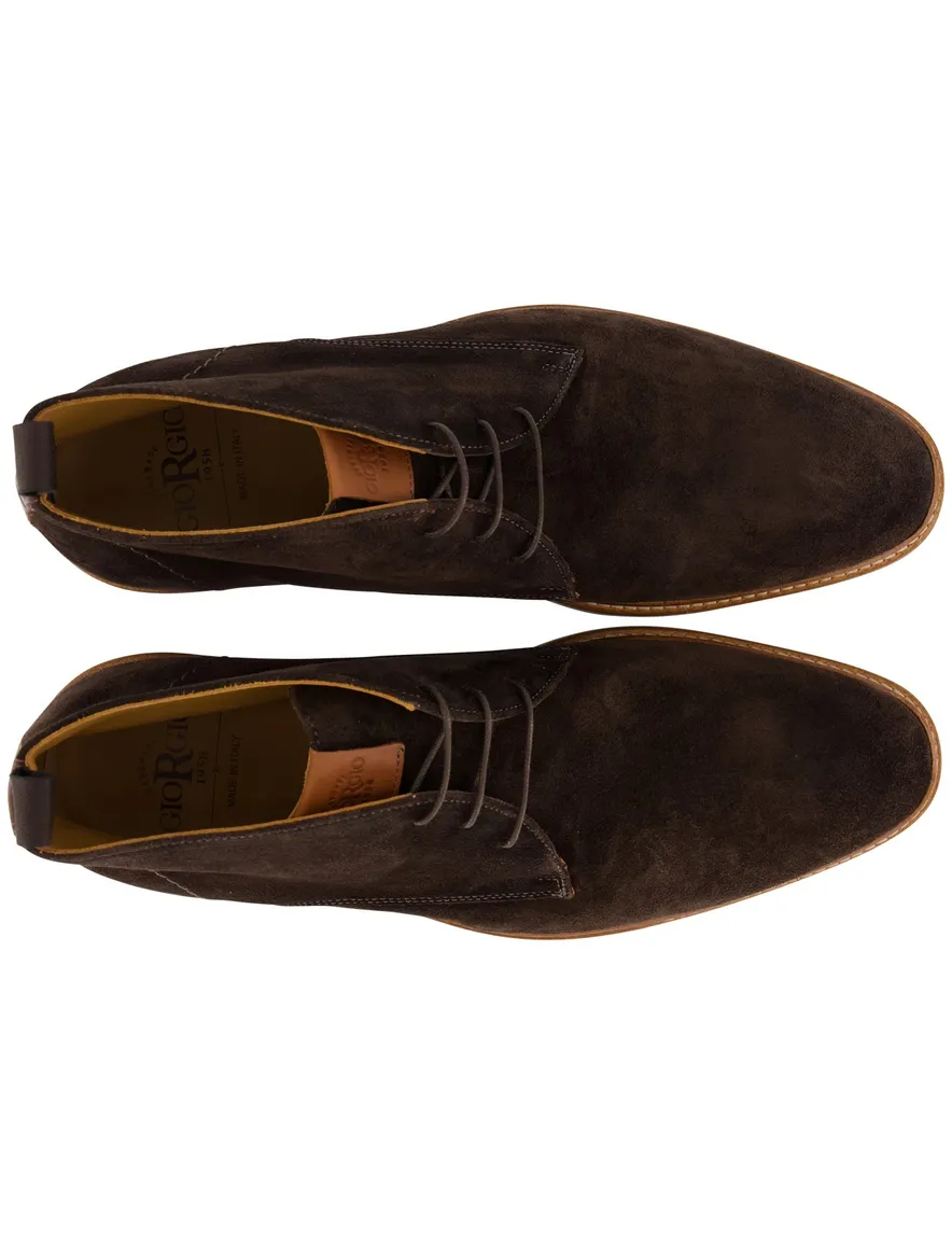 Giorgio veterschoenen bruin suède met luxe zool