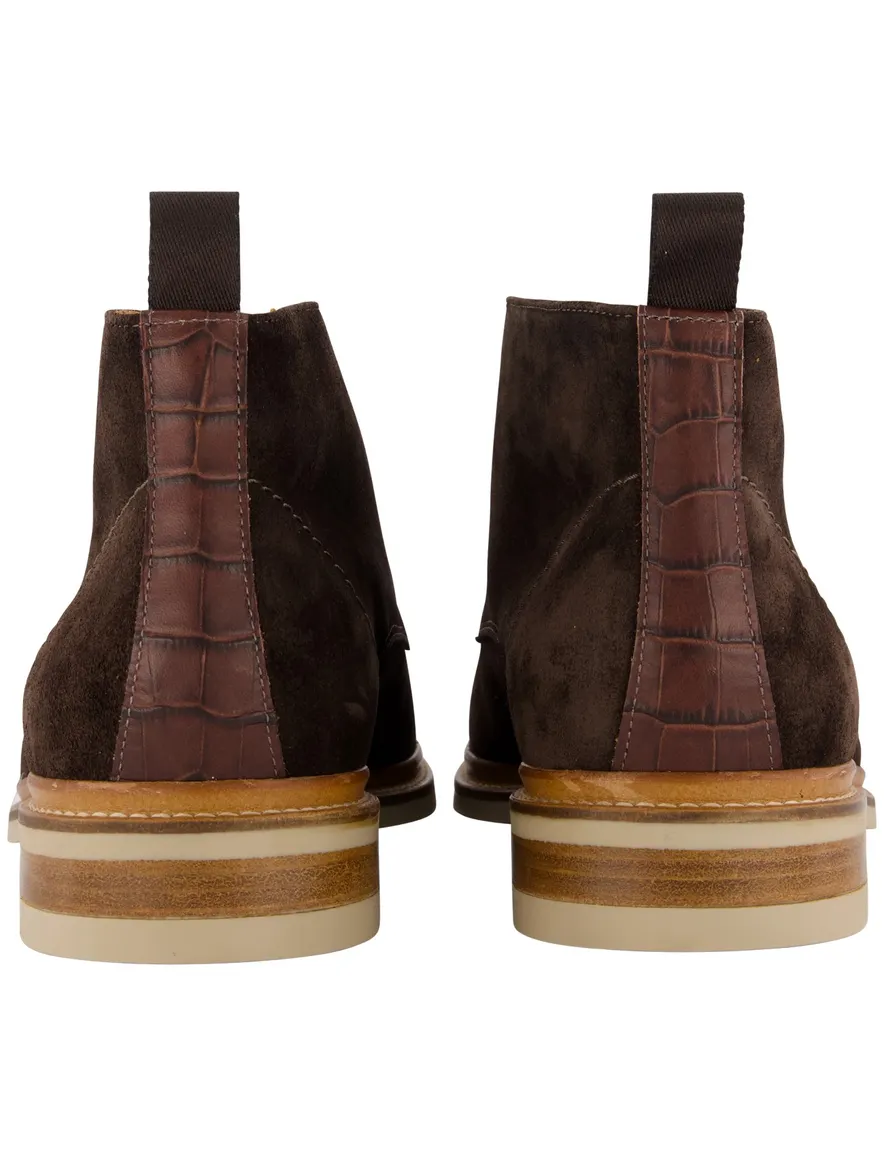 Giorgio veterschoenen bruin suède met luxe zool