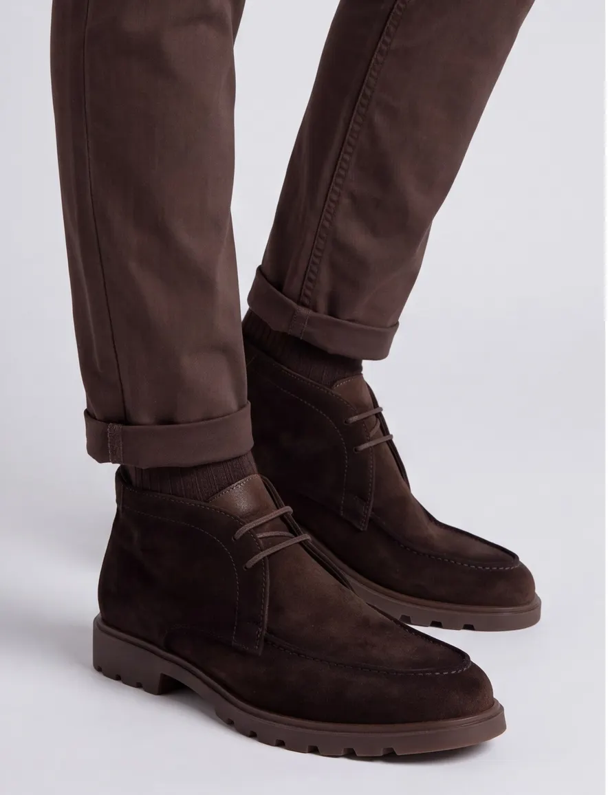 Giorgio veterschoenen donkerbruin met grof geribbelde rubberzool