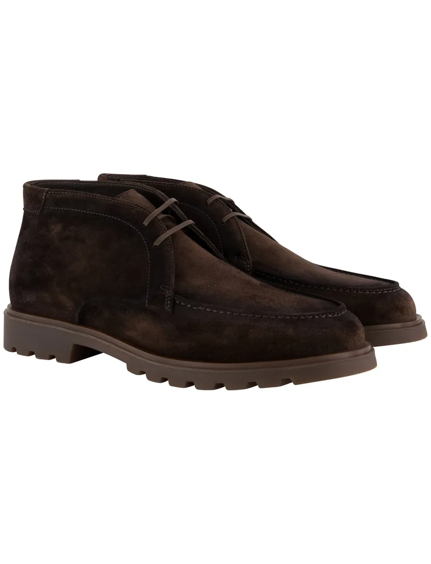 Giorgio veterschoenen donkerbruin met grof geribbelde rubberzool