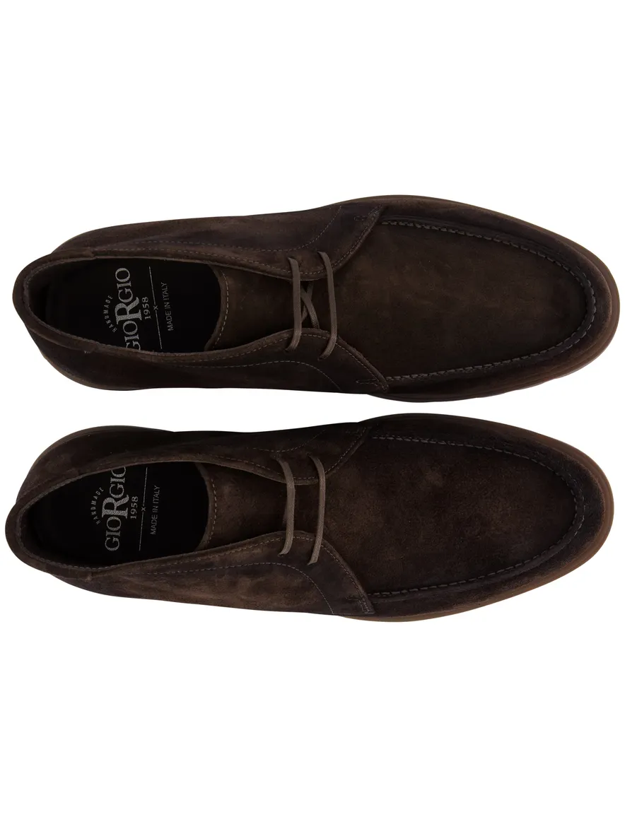 Giorgio veterschoenen donkerbruin met grof geribbelde rubberzool