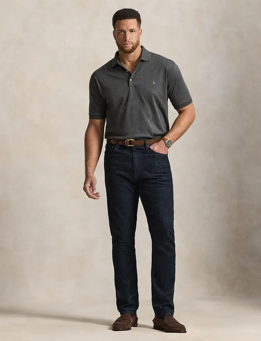 Polo Ralph Lauren Big & Tall poloshirt grijs gemeleerd