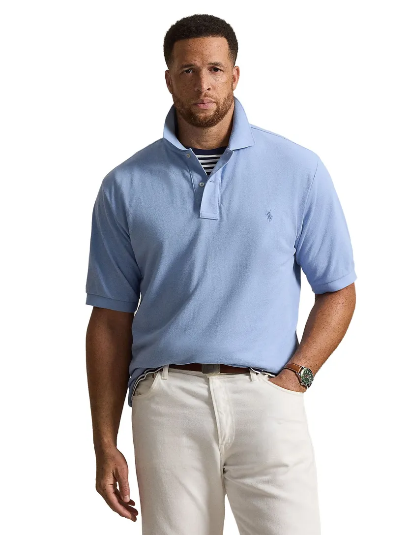 Poloshirt Polo Ralph Lauren Big & Tall lichtblauw pique