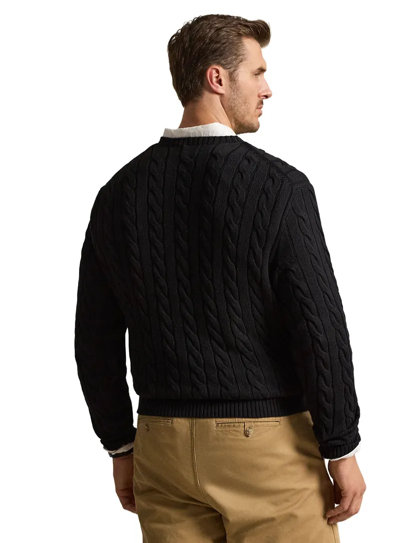 Kabeltrui Polo Ralph Lauren Big & Tall zwart