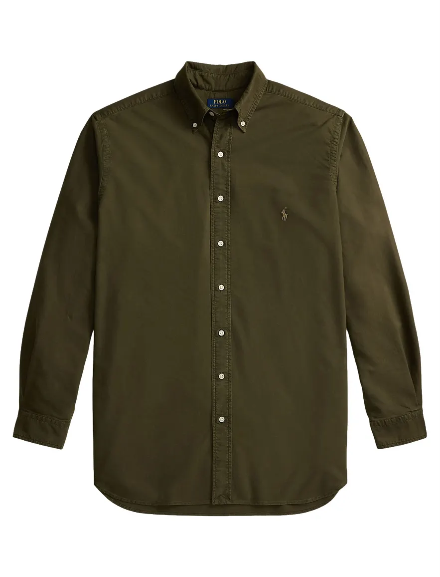 Overhemd Polo Ralph Lauren khaki olijfgroen