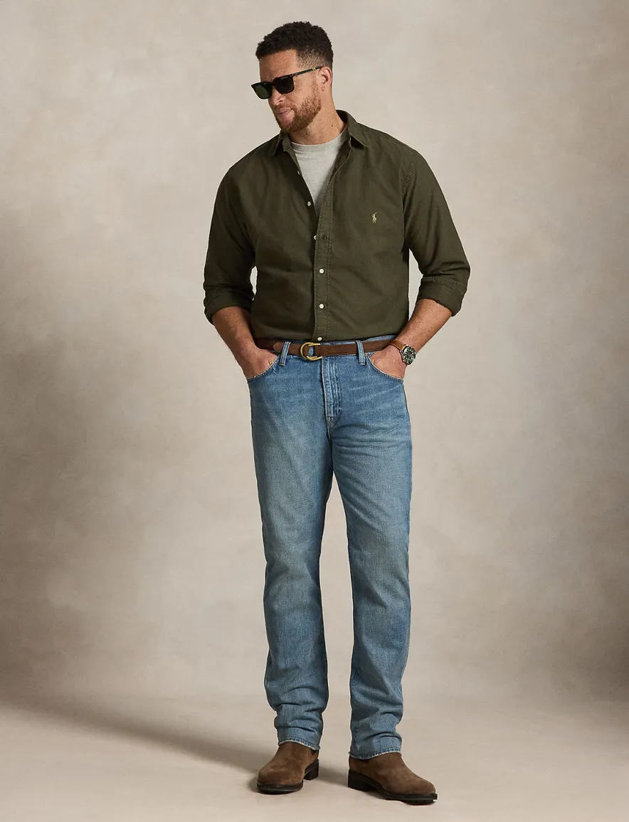 Overhemd Polo Ralph Lauren khaki olijfgroen