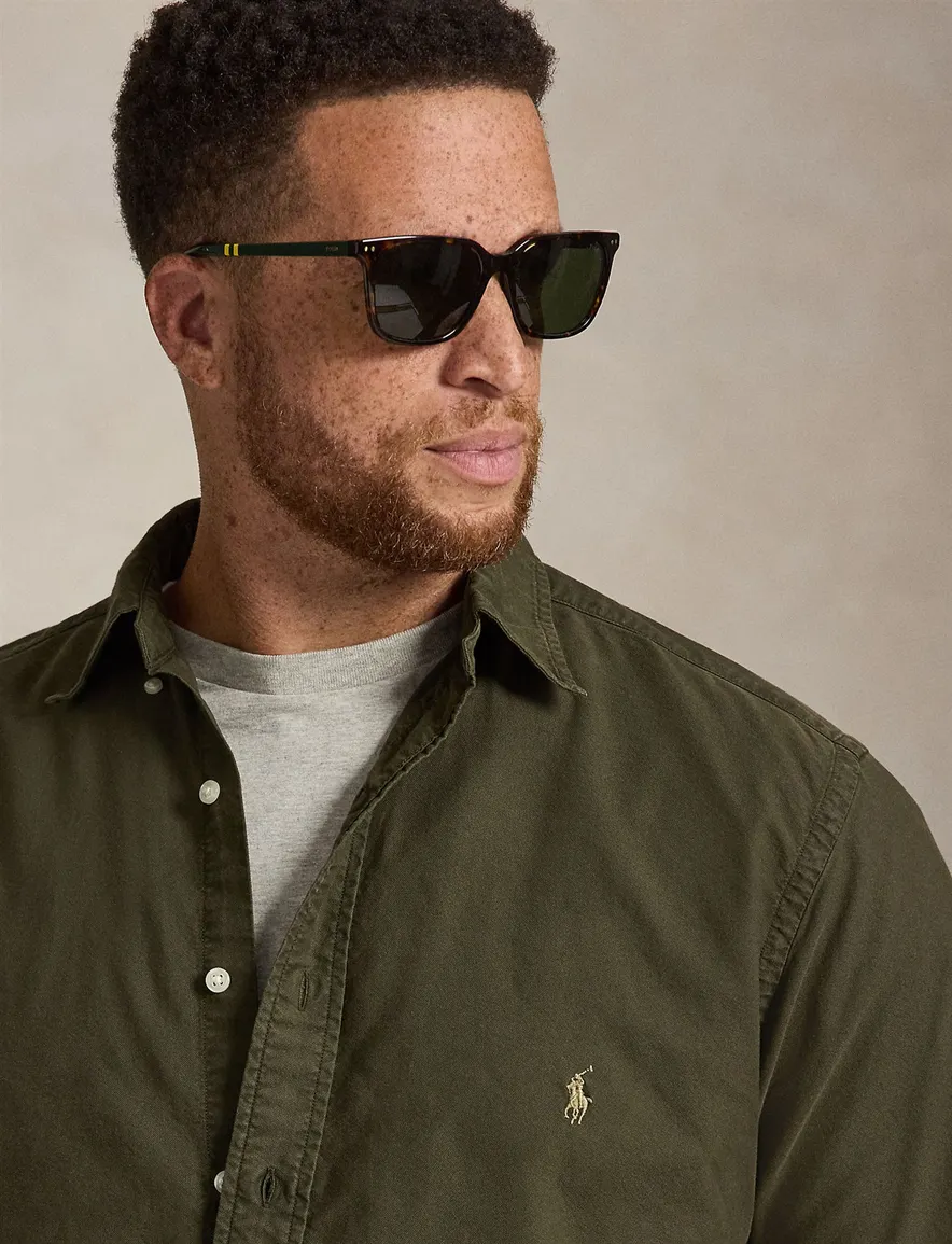Overhemd Polo Ralph Lauren khaki olijfgroen