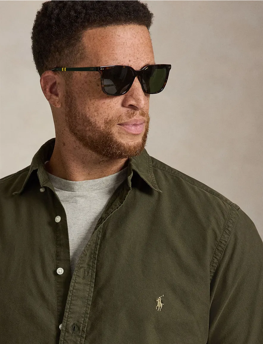 Overhemd Polo Ralph Lauren khaki olijfgroen