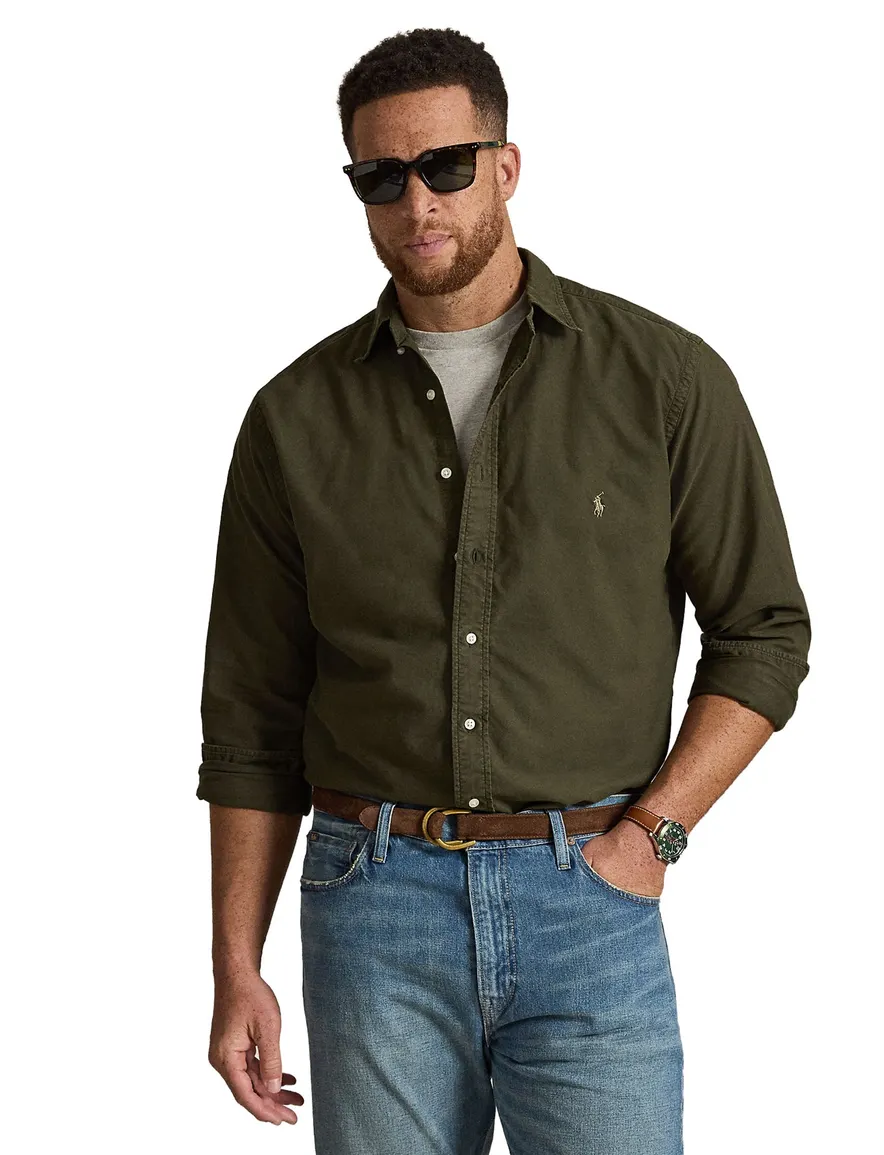 Overhemd Polo Ralph Lauren khaki olijfgroen