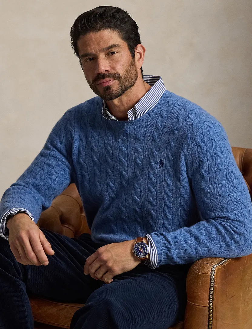 Kabeltrui Polo Ralph Lauren Big & Tall blauw
