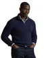 Polo Ralph Lauren Big & Tall kabeltrui half zip donkerblauw